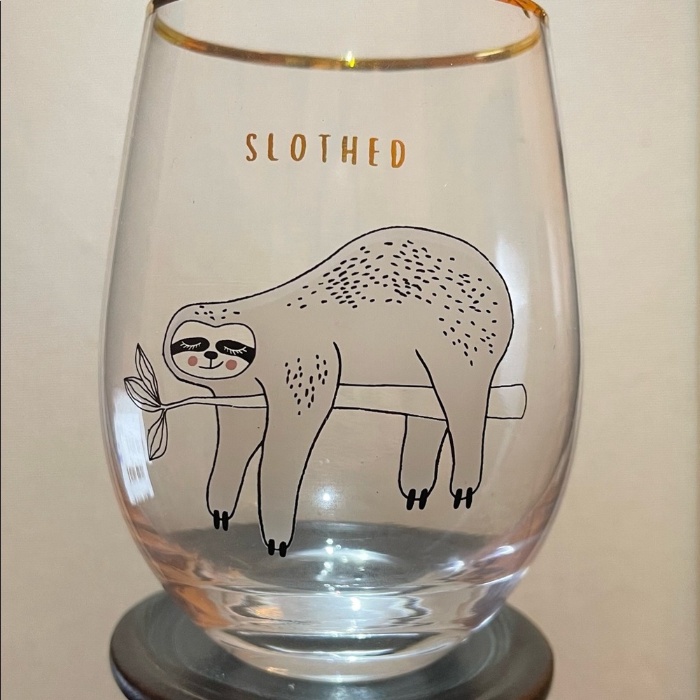 Sloth wine glass